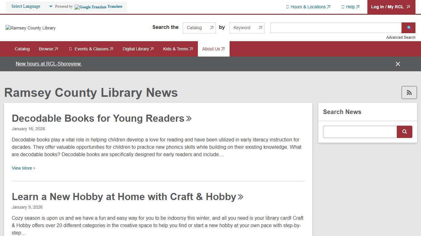 News | Page 1 of 2 | Ramsey County Library